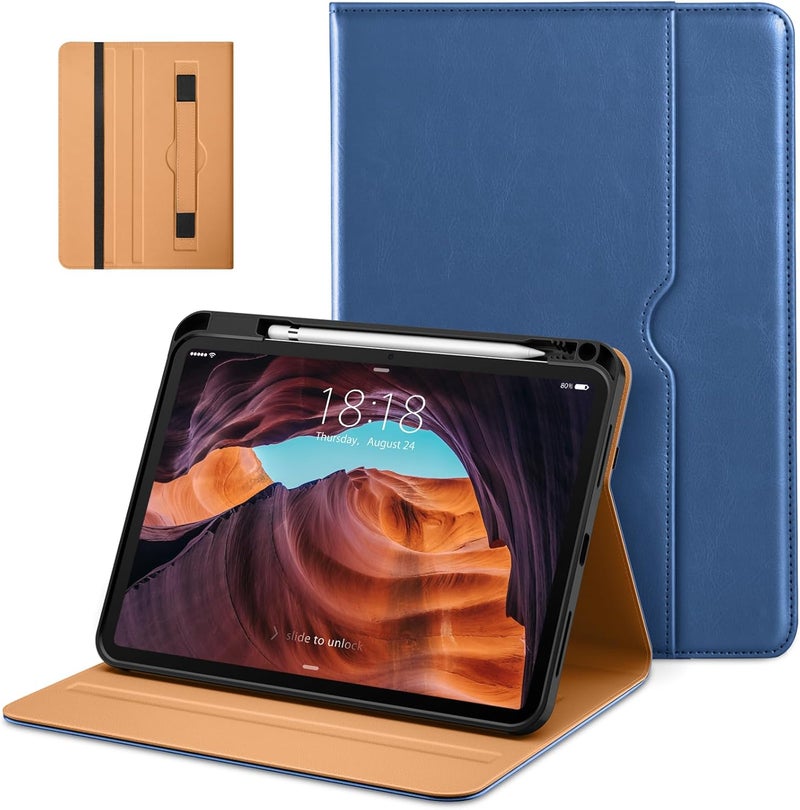 DTTO for iPad (A16) 11th Generation Case 11 Inch 2025, iPad 10th Generation Case 10.9 Inch 2022, Premium Leather Business Folio Stand Cover with Pencil Holder - Auto Wake/Sleep, Abyss Blue - Image 1